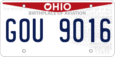 OH license plate GOU9016