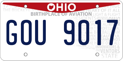 OH license plate GOU9017
