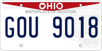 OH license plate GOU9018