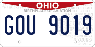 OH license plate GOU9019