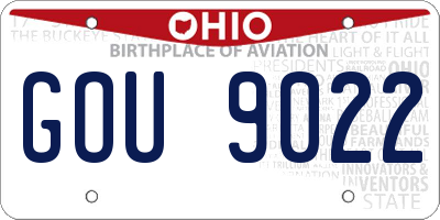 OH license plate GOU9022