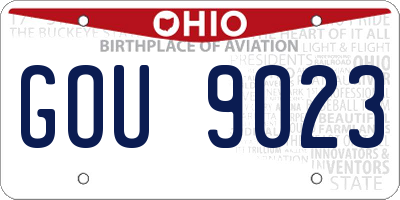 OH license plate GOU9023