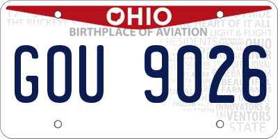 OH license plate GOU9026