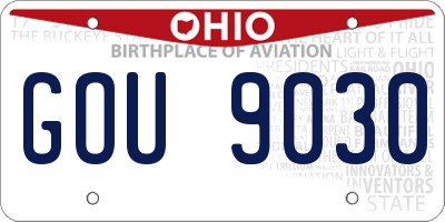 OH license plate GOU9030