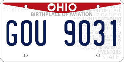 OH license plate GOU9031