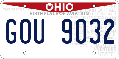 OH license plate GOU9032