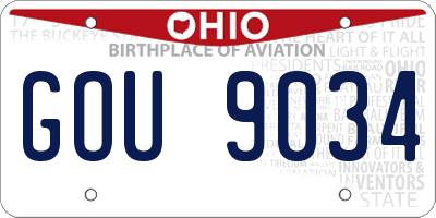 OH license plate GOU9034