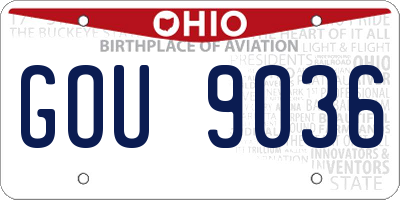 OH license plate GOU9036