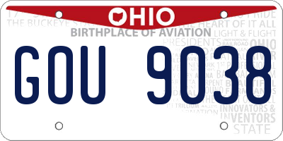 OH license plate GOU9038