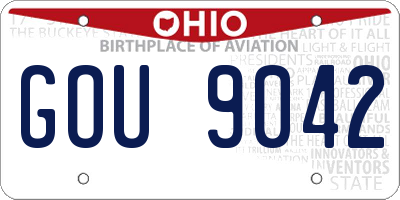 OH license plate GOU9042