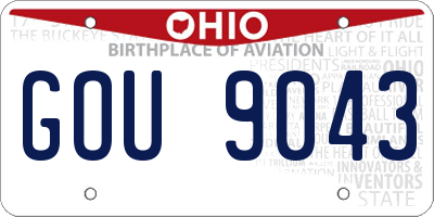 OH license plate GOU9043