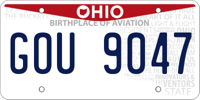 OH license plate GOU9047