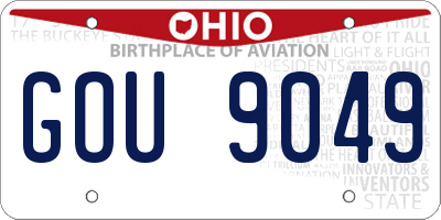 OH license plate GOU9049