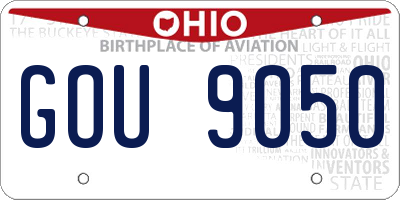OH license plate GOU9050