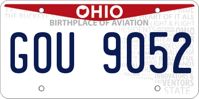 OH license plate GOU9052