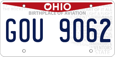OH license plate GOU9062
