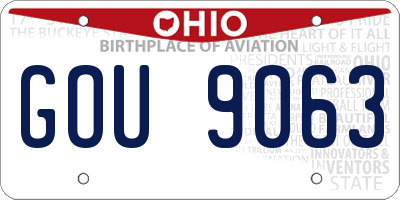 OH license plate GOU9063