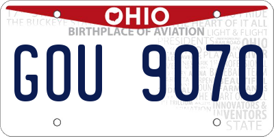 OH license plate GOU9070