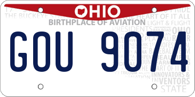 OH license plate GOU9074