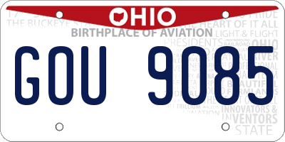 OH license plate GOU9085