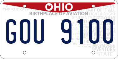 OH license plate GOU9100