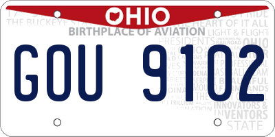 OH license plate GOU9102