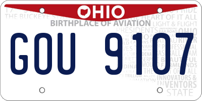 OH license plate GOU9107