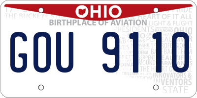 OH license plate GOU9110