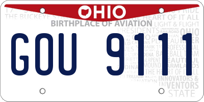 OH license plate GOU9111