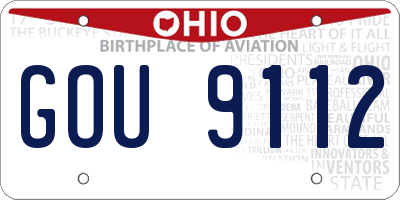 OH license plate GOU9112