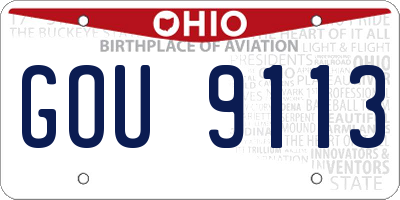 OH license plate GOU9113
