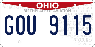 OH license plate GOU9115