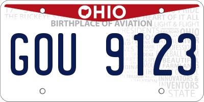 OH license plate GOU9123