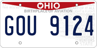 OH license plate GOU9124