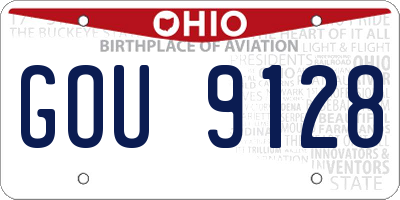 OH license plate GOU9128