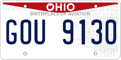 OH license plate GOU9130