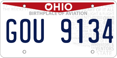 OH license plate GOU9134