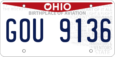 OH license plate GOU9136