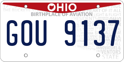 OH license plate GOU9137