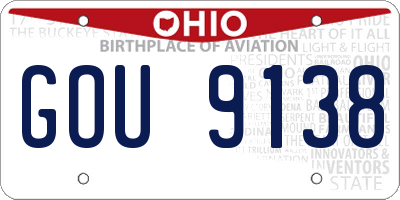 OH license plate GOU9138
