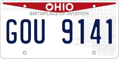 OH license plate GOU9141