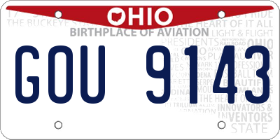 OH license plate GOU9143