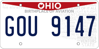 OH license plate GOU9147