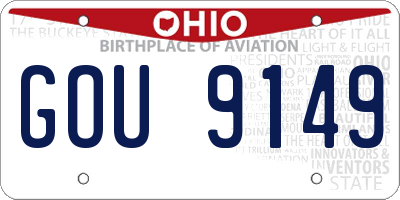 OH license plate GOU9149