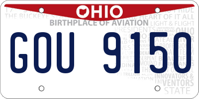 OH license plate GOU9150
