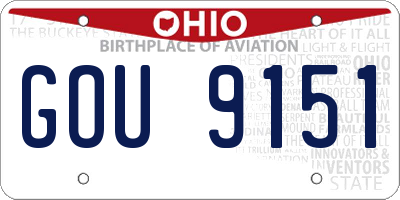 OH license plate GOU9151