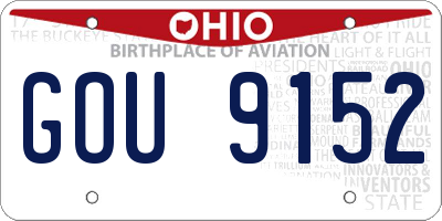 OH license plate GOU9152