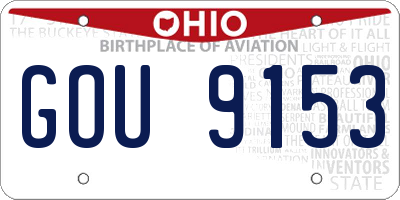 OH license plate GOU9153