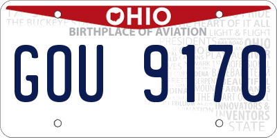 OH license plate GOU9170