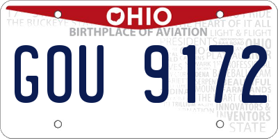 OH license plate GOU9172